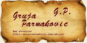 Gruja Parmaković vizit kartica